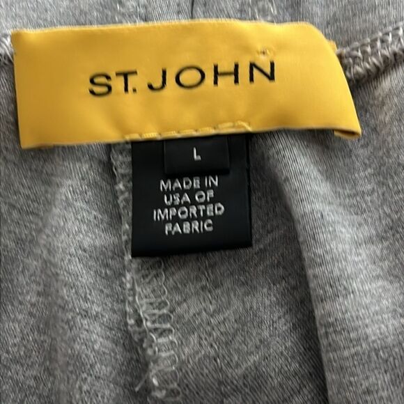 St John Yellow label Pull on Casual Capris Grey Made in USA SZ L - Picture 6 of 7